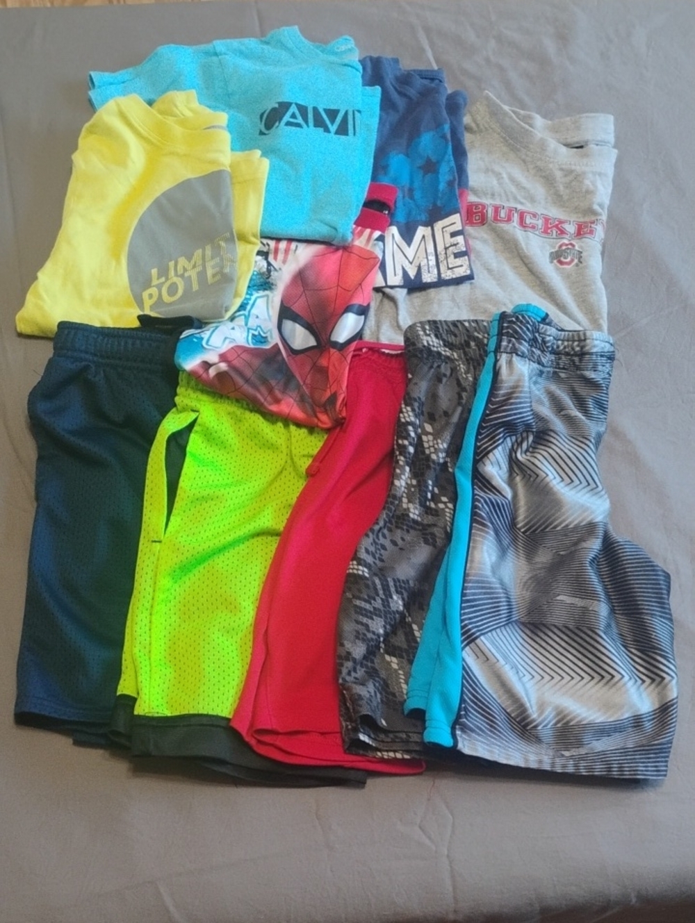 Boys Athletic Shorts & Graphic Tees Bundle - Bright Multi Colors